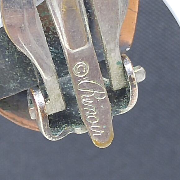 Renoir Copper Clip On Earrings Mid Century Modern 1950s Vintage Jewelry - Picture 4 of 10